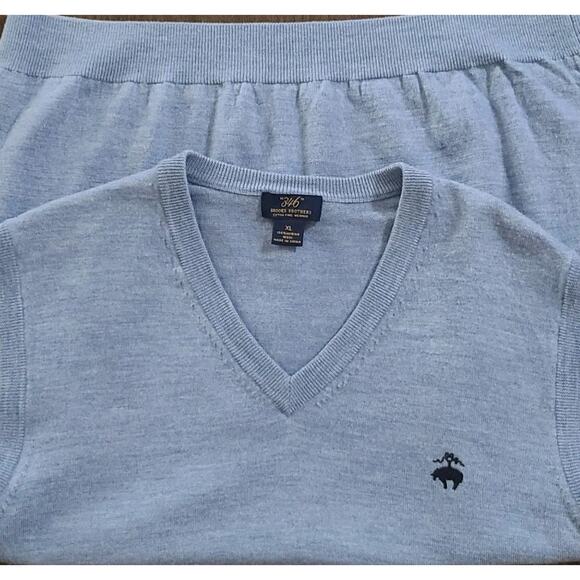 Brook's Brothers 346 Men's Merino Wool Sweater Vest Light Blue XL - Picture 5 of 7